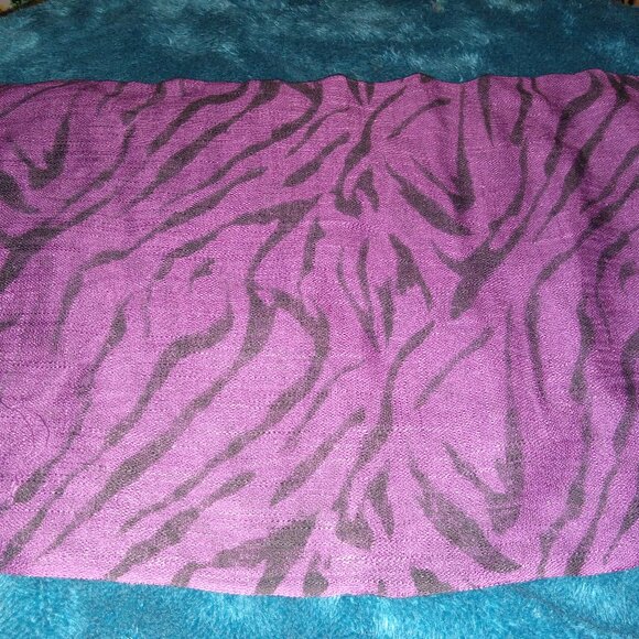 Dark Purple Zebra Scarf - Picture 1 of 4